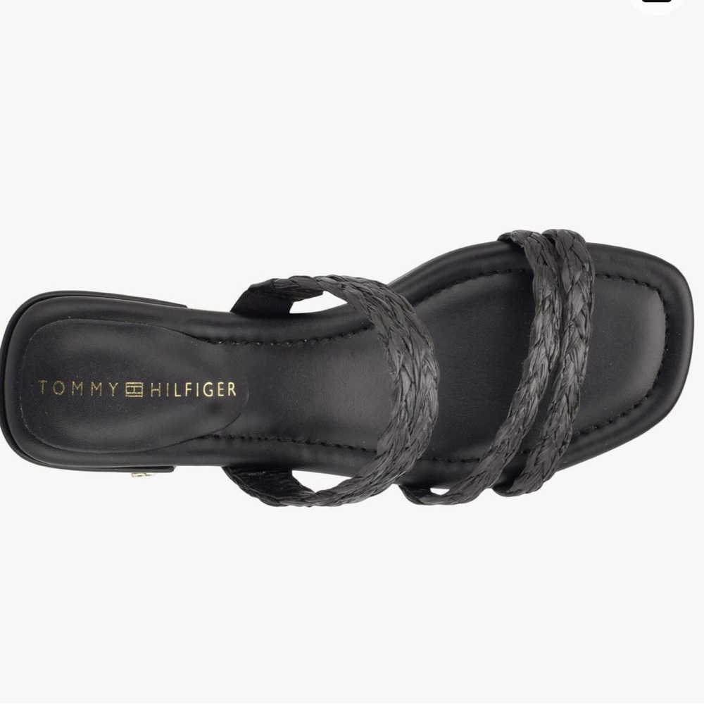 Tommy Hilfiger - Women's Olise Flat Slip-on Dress Sandals - Black - Size 8